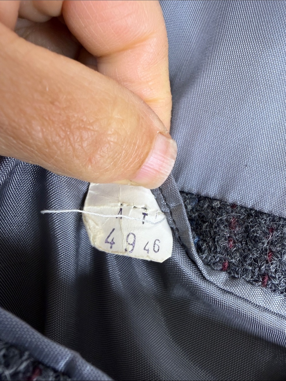 Vintage Harris Tweed Sport Coat Mens 46T Grey Orange Red Stripe Wool Blazer - Picture 13 of 15